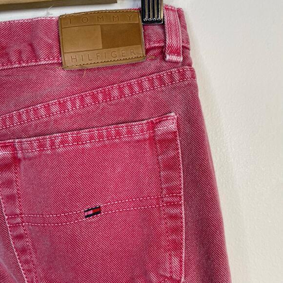 Vintage Y2K Tommy Hilfiger Hipster Straight Leg Jeans Pink Island Punch Womens 4 - Picture 8 of 14